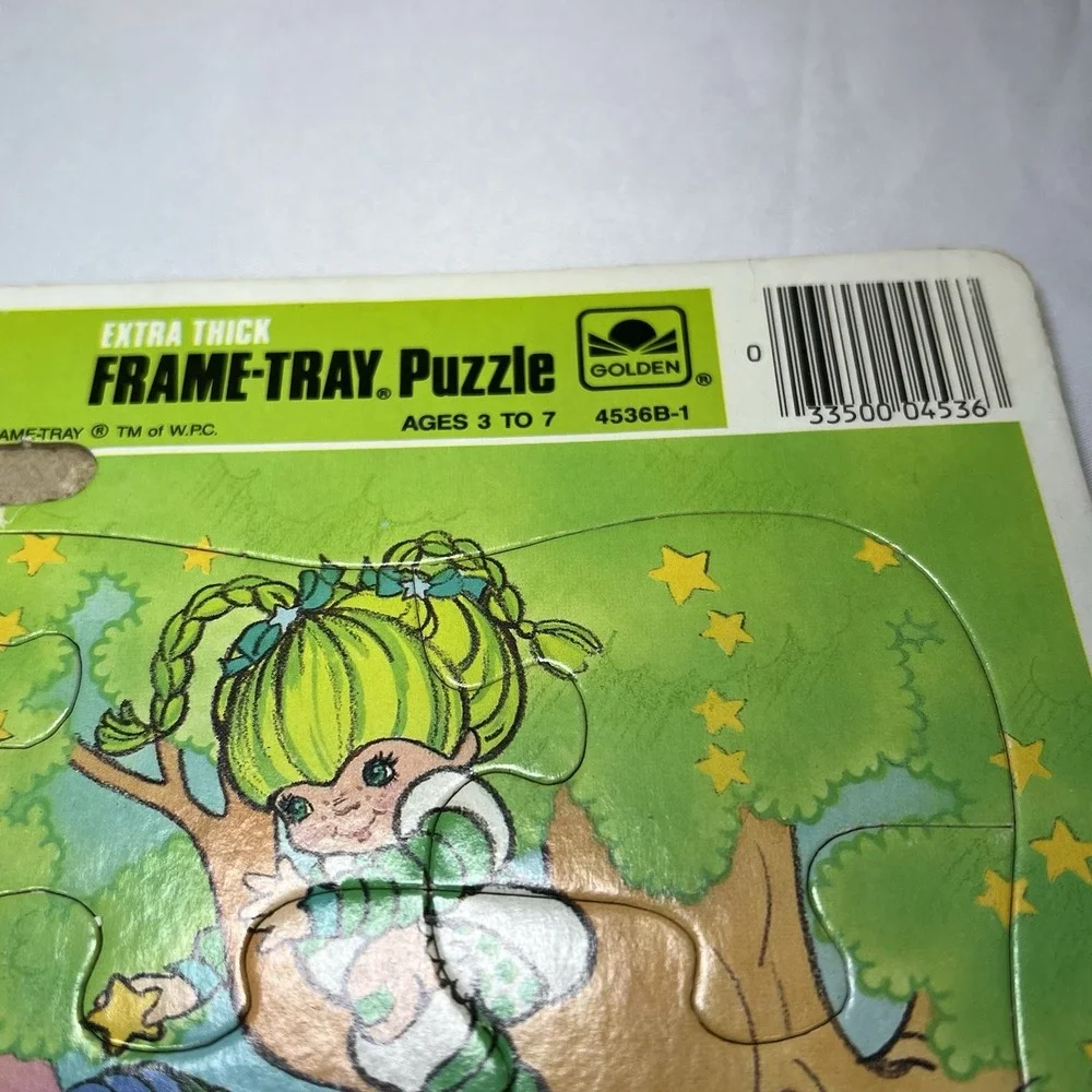 Vintage 1980s Rainbow Brite Puzzle Golden Frame-Tray 1983 Kids Games Bright Toys